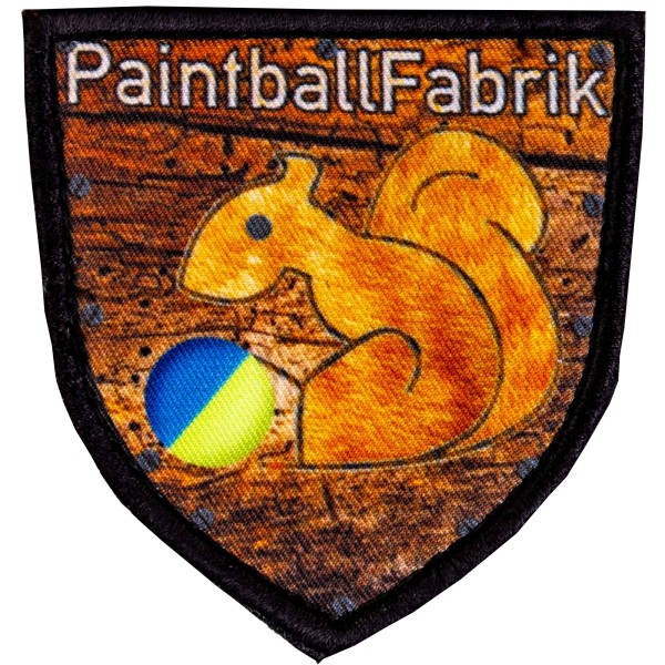 Patch/Klettabzeichen "PaintballFabrik-Logohörnchen"